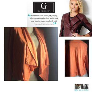 G By Giuliana Orange Cotton Summer Blazer Size 1X